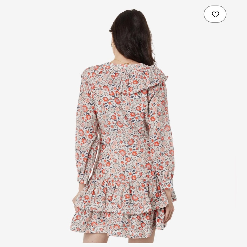 Vineyard Vines Ivy League Ruffle Dress 6 Floral Silk Cotton - Picture 2 of 14